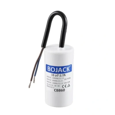 Image of BOJACK 16 uF 450 V AC MFD CBB60 Wire Lead Cylinder Motor Run SH Capacitor