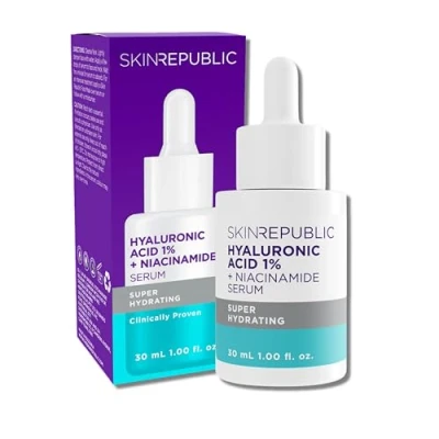 Image of Skin Republic Hyaluronic Acid 1% &amp; Niacinamide 2% Serum for Hydration, Rejuvenation, Plumping, and Softening of All Types (30ml)