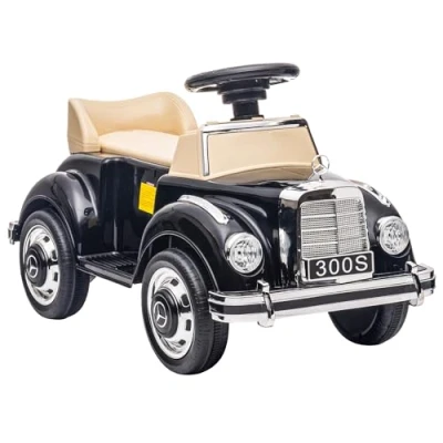 Image of AIYAPLAY Ride on Sliding Car Foot to Floor for Kids, Mercedes Benz 300S Licensed Toy with Anti rollover Device, Under Seat Storage 18 48 Months, Black
