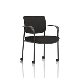 Image of Brunswick Deluxe Black Fabric Back Frame With Arms Castors