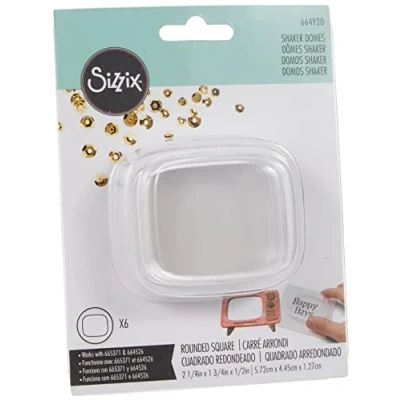 Image of Sizzix Making Essential Shaker Domes Rounded Square, 2 1/4&quot; x 1 3/4&quot;, 664920, Multicolor, One Size