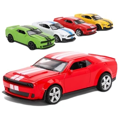 Image of Toyland® 12cm (2&quot;) Red Die Cast Pull Back Muscle Car With Opening Bonnet Replica Toy/Model Play Vehicles