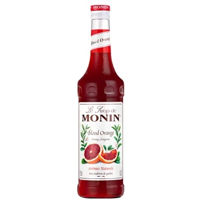 Image of MONIN Premium Blood Orange Syrup 700ml for Cocktails and Mocktails. Vegan Friendly, Allergen Free, 100% Natural Flavours Colourings. Perfect Non Alcoholic Spritzes