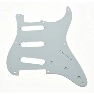 Image of Dopro 8 Hole Vintage Strat SSS Guitar Pickguard ST Scratch Plate for USA/Mexican FD White 1 Ply
