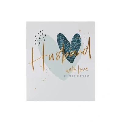 Image of UK Greetings Birthday Card for Husband Hearts Design