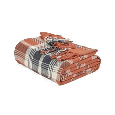 Image of EHC Highland Large Cotton Throw For Sofa, Double Bed, Armchair, 150cm x 200cm, Spice