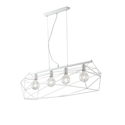 Image of Abraxas Bar Globe Cage Ceiling Pendant, White, E27