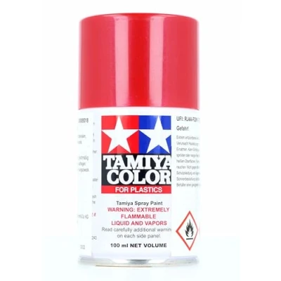 Image of TAMIYA 85018 A00 TS 18 Metallic Red Glossy 100 ml Spray Paint for Plastic Model Making, Craft Accessories, (Pack of 1)