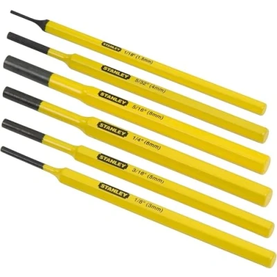 Image of Stanley 418226 Punch Kit (6 Pieces), Black/Yellow
