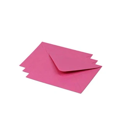 Image of Clairefontaine Ref 60157C Pollen Envelopes (Pack of 20) 125 x 138mm Sized, 120gsm Paper, Gummed Seal, Inkjet &amp; Laser Printer Compatible, Acid Free Intensive Pink