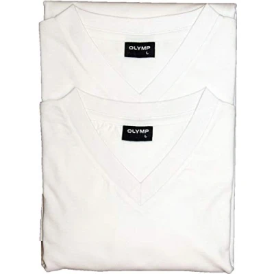 Image of Olymp T shirt V Neck 2 Pack White size 4XL