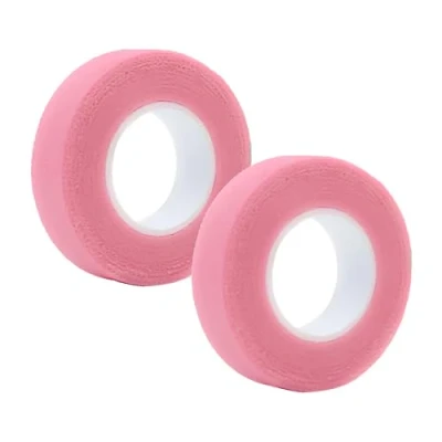Image of Eyelash Tape, 2 Rolls Extension Adhesive Lash Breathable Micropore Fabric Isolation for Extensions(Pink)