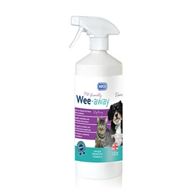 Image of RSPCA 1L Pet Stain and Odour Remover Wee Away Friendly Probiotic Cleaning Discourage From Repeat Marking