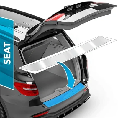 Image of uProtect Car Bumper Protector Full Set For Seat Ateca 1 (I) KH7 I 2016 2024 Rear guards cars, anti scratch, Paint Sill Lip Transparent Glossy