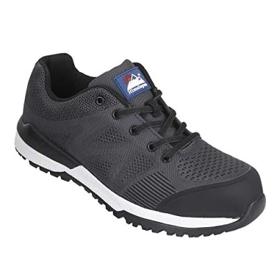 Image of Himalayan 4314 Bounce Mesh Safety Trainer Shoe with Metal Free Toecap and Midsole, S1P, SRC, 10 Size, Black
