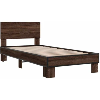 Image of vidaXL Bed Frame without Mattress Brown Oak 90x190 cm Single
