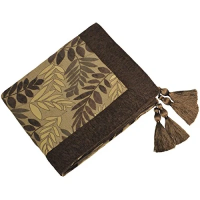 Image of Riva Paoletti Fern Throw, Mocha, 145 x 180cm