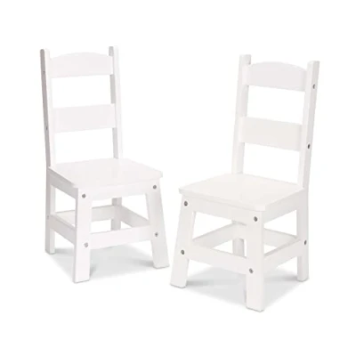 Image of Melissa &amp; Doug Furniture Two Wooden Chairs White