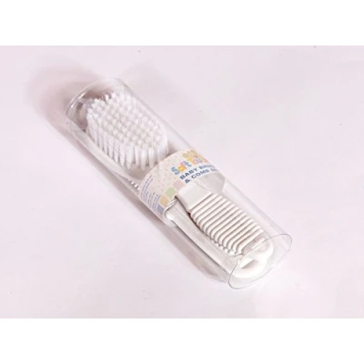 Image of Soft Touch 2 Piece Baby Brush and Comb Set White