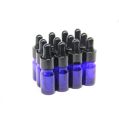 Image of YIZHAO Blue Glass Dropper Bottles 10ml, with Pipette Dropper, for Essential oil, Aromatherapy, Laboratory, Massage, Makeup, Mixing, Travel 12Pcs