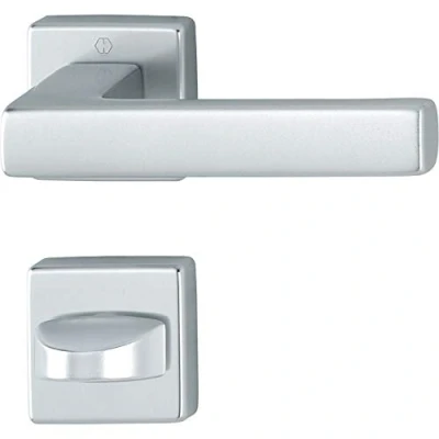 Image of HOPPE Austin Handle Set on Rosette Toilet Aluminium Silver Anodised