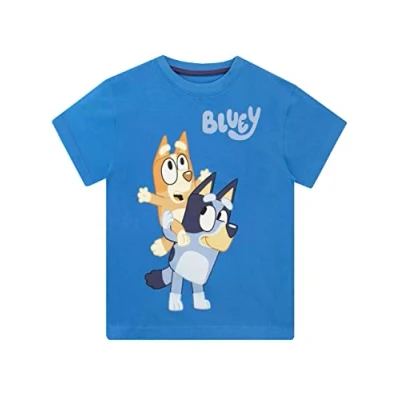 Image of Bluey Tshirt Short Sleeve Boys’ T Shirts Bingo Boys Blue Summer Clothes 18 24 Months
