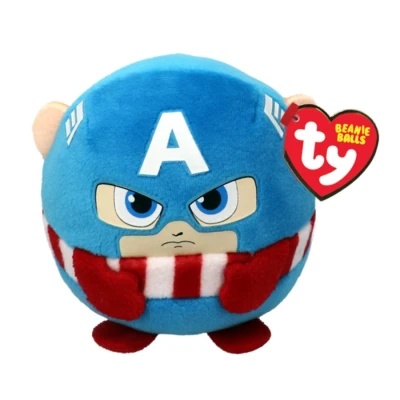 Image of TY Captain America Marvel Beanie Balls Soft Plush Childrens Toy