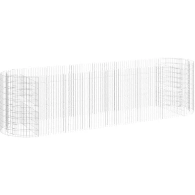Image of vidaXL Gabion Raised Bed Galvanised Iron 400x100x100 cm