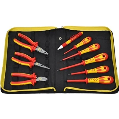 Image of C.K 9 Piece PZ Electricians VDE Pliers &amp; Screwdrivers Tool Kit