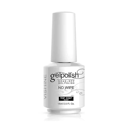 Image of Vishine No Wipe Top Coat Gel Nail Polish Soak Off UV LED Varnish Long lasting Manicure Foundation Sealer 15ml (No Cleanse)