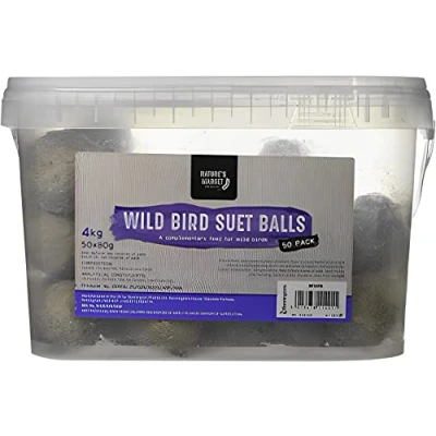 Image of Unibos PREMIUM Wild Bird Fat Balls Nutritious &amp; High Energy Treat Suet Bumper Tub Food Pack of 50