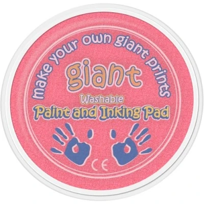 Image of Giant Paint &amp; Inking Pad Ideal for Childrens Hand and Foot Prints with Small Shaped Painting Sponge (Vivid Pink)