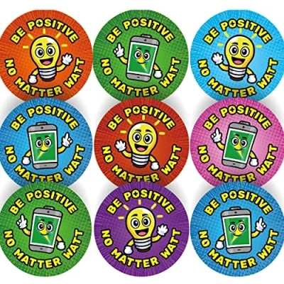 Image of 144 Be Positive 30mm Glossy Reward Stickers for Teachers &amp; Parents