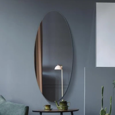 Image of The Ovale Frameless Oval Wall Mirror 47&quot; X 20&quot; (120x50CM)