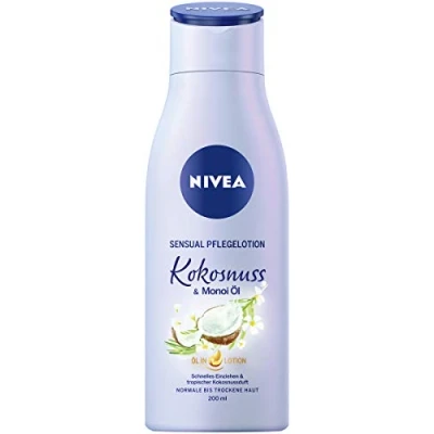 Image of NIVEA Body Sensual Coconut &amp; Monoi Oil Moisturising Lotion 200 ml, Quick Absorbing with Fragrance, Cream for 24 Hours of Moisture