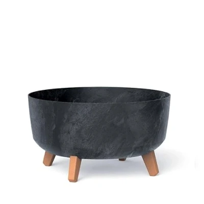 Image of Prosperplast Flower Pot with feet, Polypropylene (PP), Charcoal, DGRL400LE