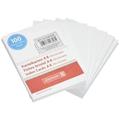 Image of Brunnen 102282000 White Index Cards (A8 Unlined Shrink Wrapped Pack of 100)