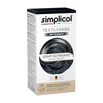 Image of Simplicol 1818 Easy Fabric Dying in the Washing Machine, Complete Pack of Dye Powder, Jet Black, 16 x 6, 2 8 cm