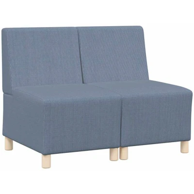 Image of vidaXL Sofa Chair 2 pcs Blue 55 x 74 82 cm Corduroy fabric