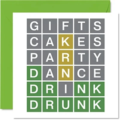 Image of Funny Birthday Cards for Men Women Word Puzzle Quiz Drunk Rude Card Him Her Mum Dad Brother Sister Son Daughter Nan Grandad, 145mm x Joke Bday Humour Banter Greeting