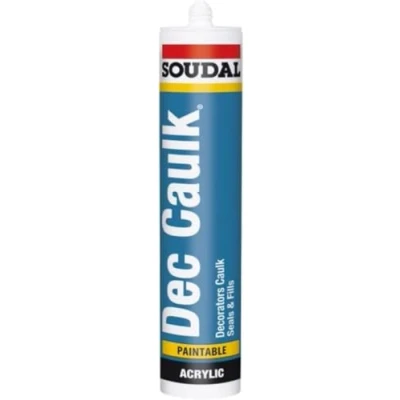 Image of Soudal Decorators Caulk Sealant Painters General Purpose Acrylic Polymer Based Gap Filler White Size 300ml, Solvent Free, Virtually Odourless, Colourfast, Waterproof After Curing, Flexible &amp; Paintable