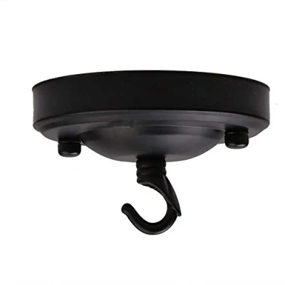 Image of Retro Vintage Iron Ceiling Rose Hook Plate Holder Chandelier Pendant Lamp Roof Sucking Disk Chassis Light Fitting Accessory DIY