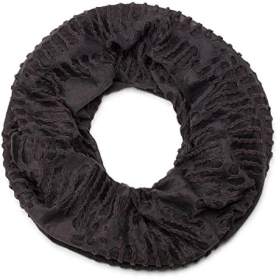 Image of styleBREAKER loop tube scarf in destroyed vintage used look with tears, scarf, shawl, unisex 01016138, Colour:Anthracite black