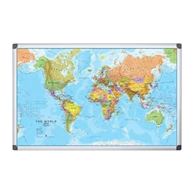 Image of Bi Office Maya World Map Board Lacquere