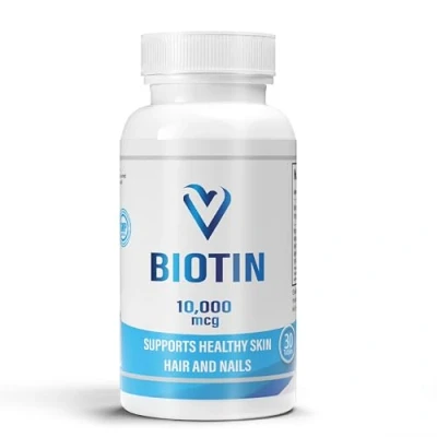 Image of Biotin 10,000mcg Hair Growth Supplement 30 Tablets Enhanced with Zinc &amp; Selenium, Vitamins Complex Vegan, Skin and Nails for Women Men UK