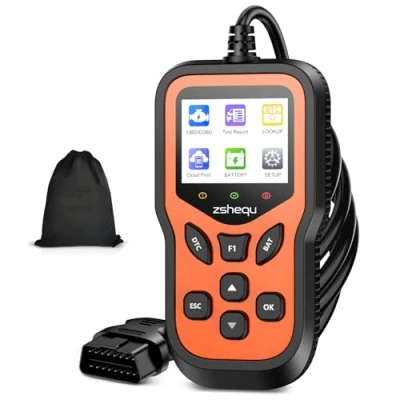Image of OBD2 Scanner Car Code Reader: OBD Auto Diagnostic Scan Tool USB Check Engine Light Fault Readers with Battery Test Universal LCD Screen Adapter for BMW Ford VW All OBDII Vehicle