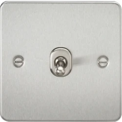 Image of KnightsBridge 1G Intermediate Flat Plate Switch Brushed Chrome Toggle