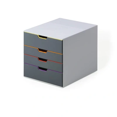 Image of Durable VARICOLOR 4 Drawer Unit Desktop Set with Colour Coded Draws Ideal for Storing Documents and Paper Work