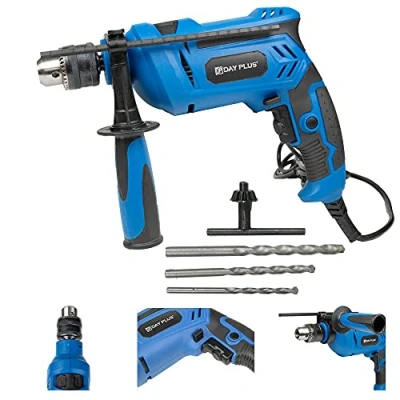 Image of Hamer Drill 850W Electric Corded Impact Hammer with Bit Set Tool Kit for Wood Concrete Steel, 3000rpm Variable Speed Depth Gauge Chuck Key Mains