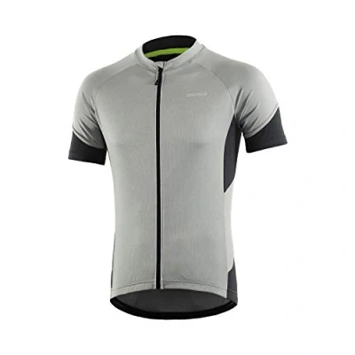Image of BERGRISAR Men&#039;s Cycling Jersey Tops Short Sleeves MTB Breathable Quick Dry Mountain Bike Bicycle Clothing BG650 Grey Size Medium